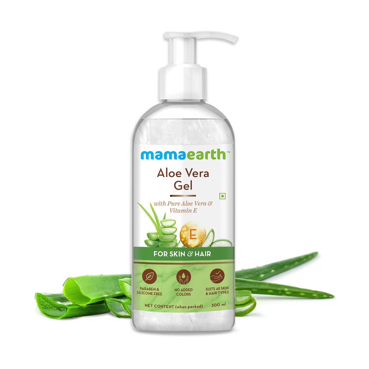 Aloe Vera Gel with Pure Aloe Vera & Vitamin E for Skin and Hair - 300ml