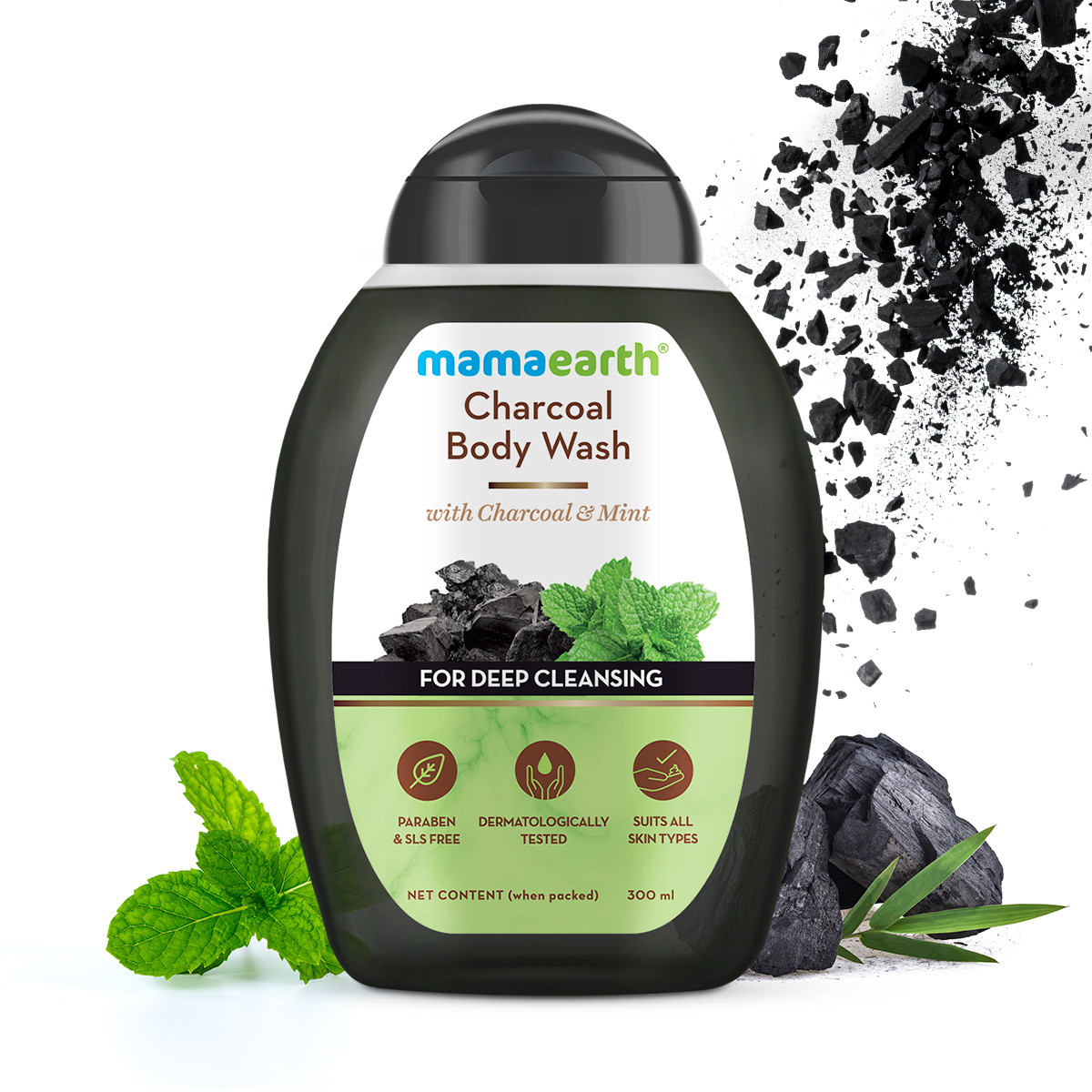 Mamaearth Charcoal Body Wash With Charcoal & Mint for Deep Cleansing