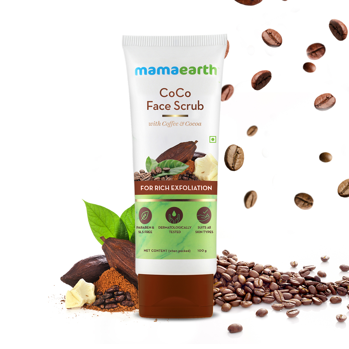 MamaEarth Coco Face Scrub with Coffee and Cocoa for Rich Exfoliation, 100gm