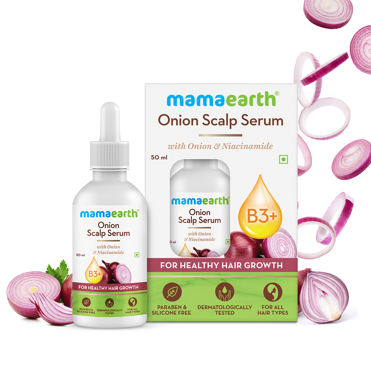MamaEarth Onion Scalp Serum with Onion & Niacinamide for Healthy Hair Growth