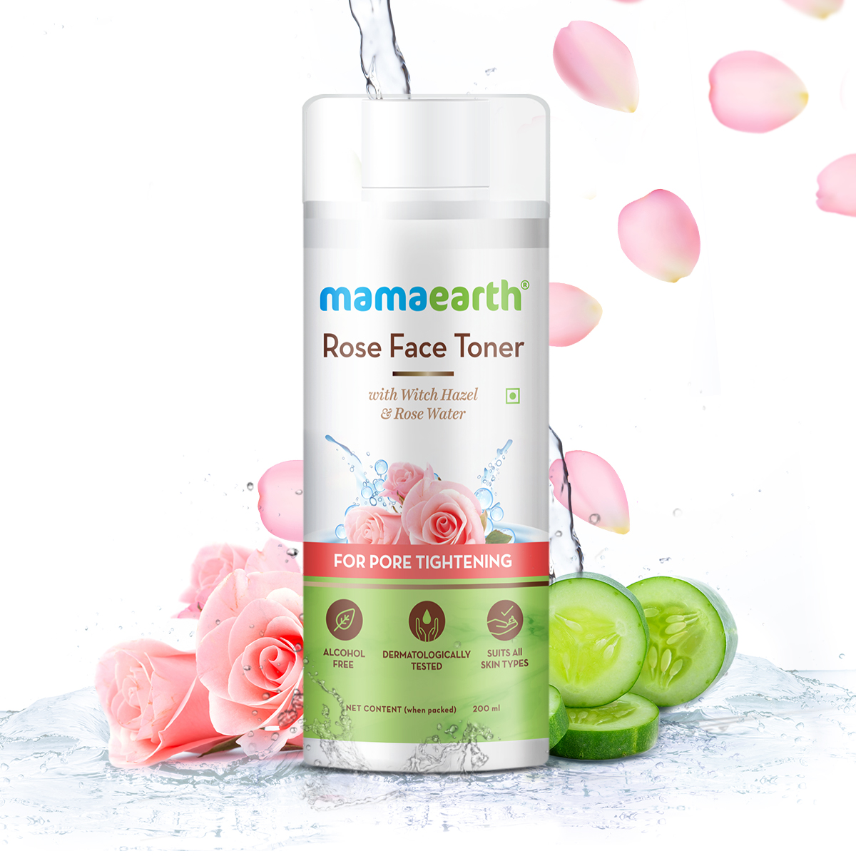 MamaEarth Rose Face Toner with Witch Hazel & Rose Water for Pore Tightening